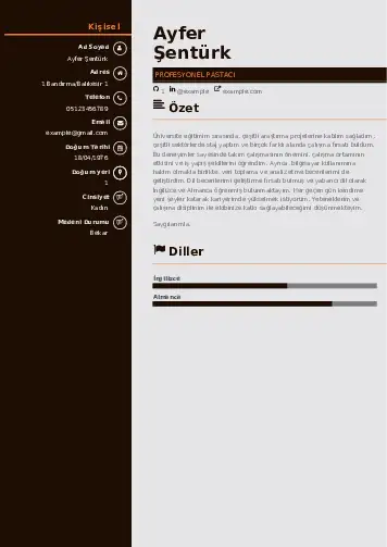 Pastacı Cv Örnekleri cv indir